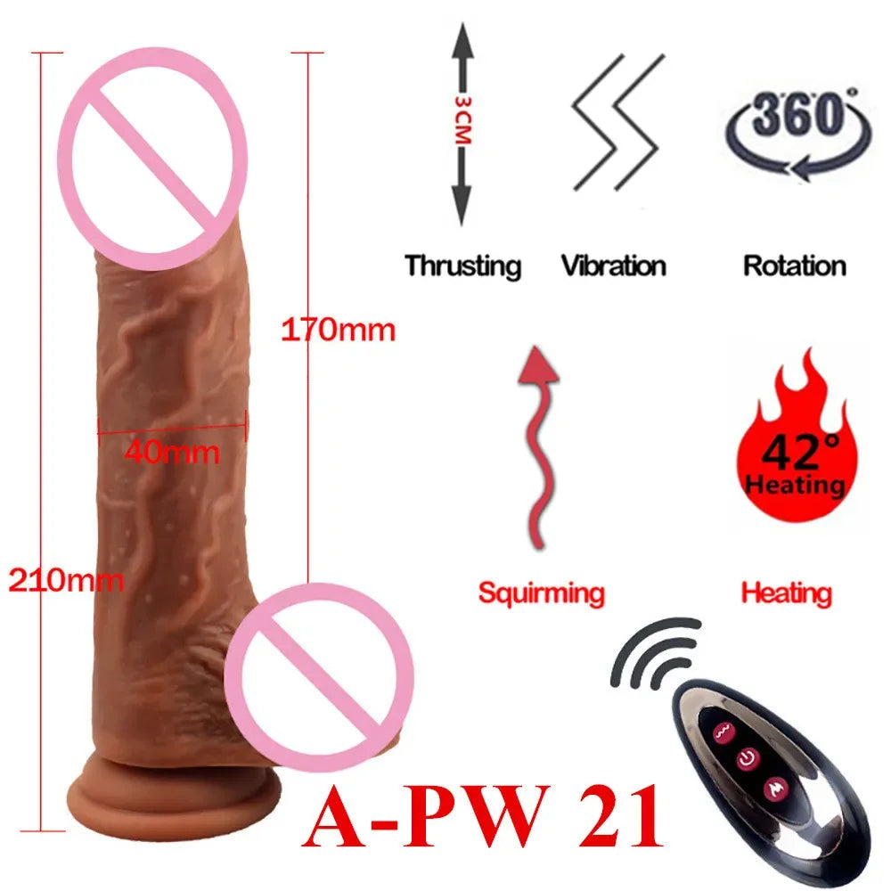Realistic Dildo Vibrator for Women Sex Toys Heating Big Cock Remote Control Penis Telescopic Vibrators Female Stimulator Machine
