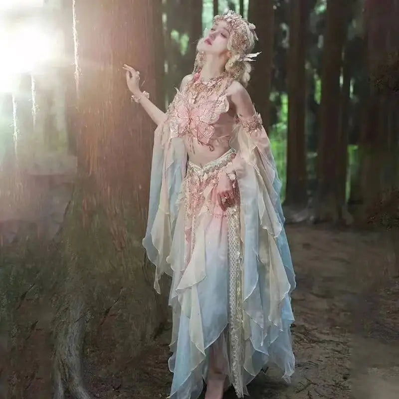 Butterfly Dress Hanfu Elf Exotic Style Dress Suit Western Region Princess Dress Girls' Clothing Han Dress Jungle Elf Costume