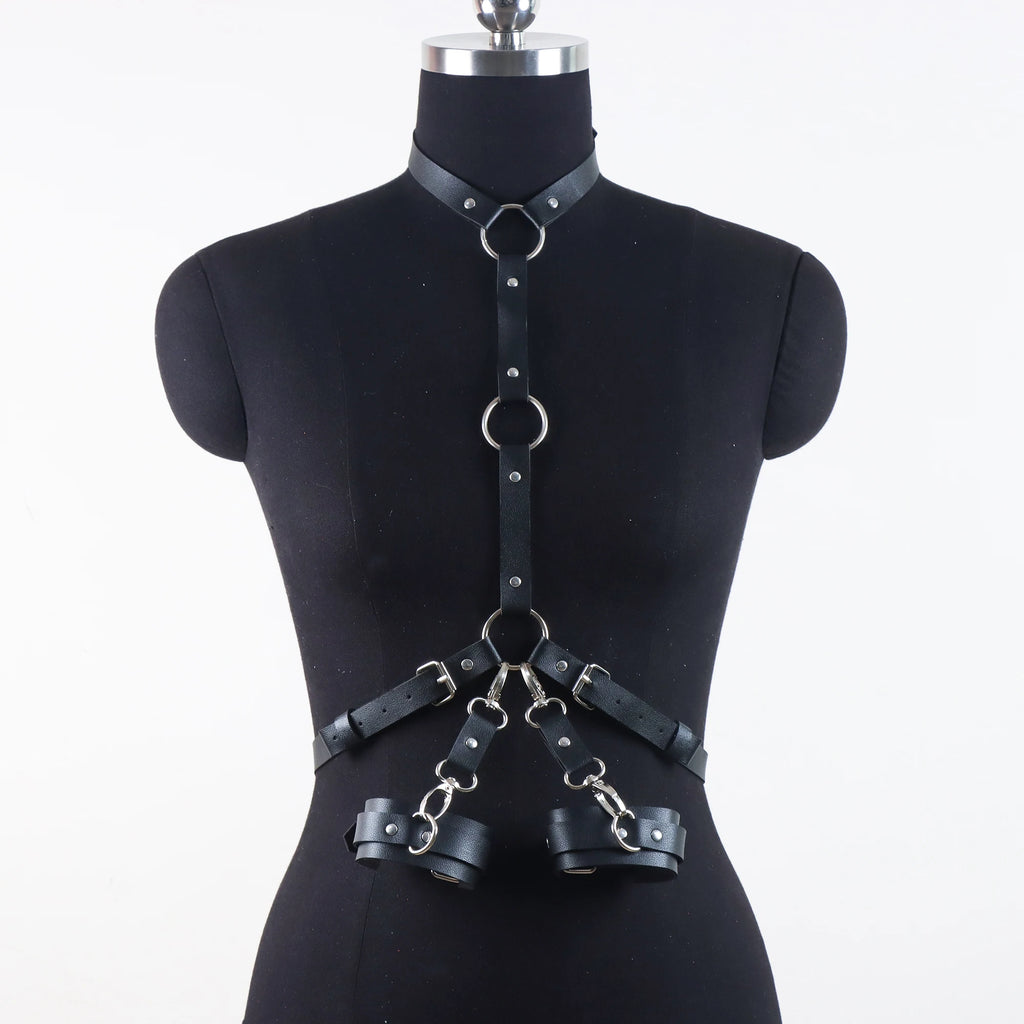 Leather Sponge BDSM Bondage Restraints Open Leg Adult SM Game Restrain Ropes Sex Swing for Women Sex Toys for Adults Couples