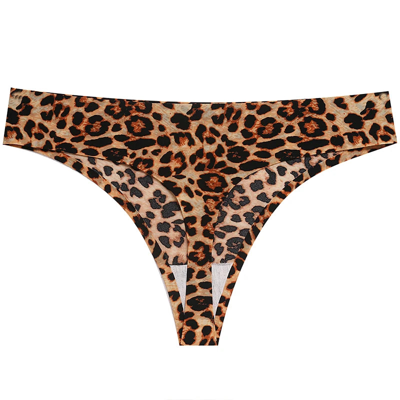 TrowBridge 6PCS/Set Women's Panties Fashion Leopard Thongs Woman Seamless Underwear Sexy Lingerie Soft Cozy G-Strings Hot T-Back