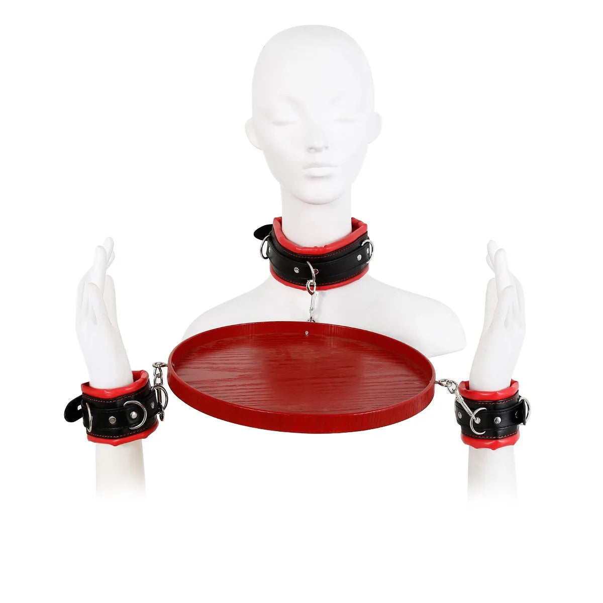 Bondage Toys Adjustable Leather Handcuffs Tray Ankle Cuffs Collar BDSM Restrsaints Erotic Adults Toys Fetish Dog Slave Sex Game