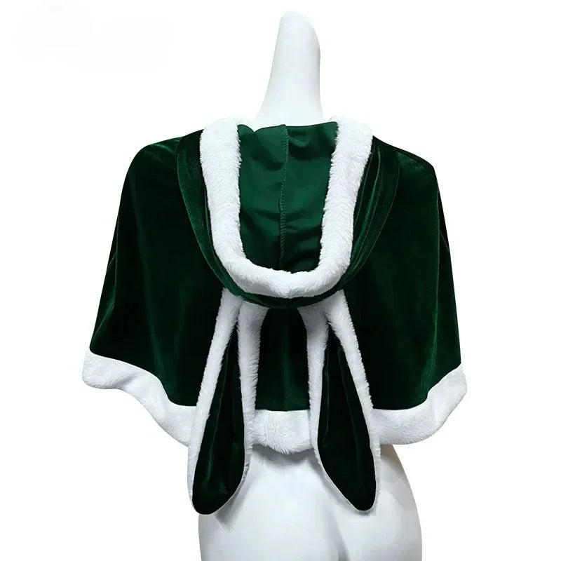 Sexy Christmas Dress Santa Claus Series Costume Xmas Party Girl Red Dress Cloak Rope Unifrom Sexy Pajamas Club Party Cosplay