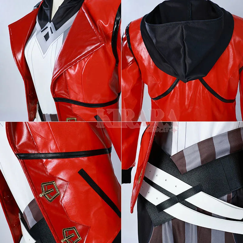 Vi Acrane Cosplay Costume Game Arcane Vi Red Wig Leather Jacket Halloween Carnival Outfits Vi Shoes Boots