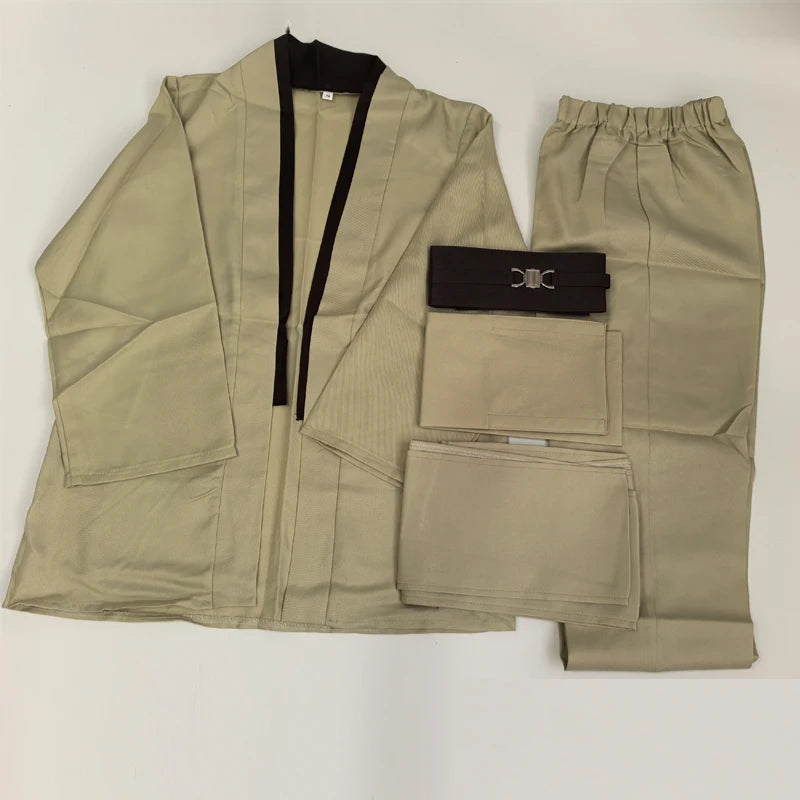 Obi Wan Kenobi Men's Costume Robe Adult Male Jedi Knight Tunic Costume Hooded Uniform Full Set Halloween Cosplay Cloak