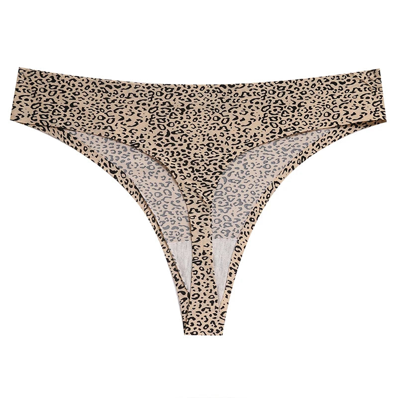 TrowBridge 6PCS/Set Women's Panties Fashion Leopard Thongs Woman Seamless Underwear Sexy Lingerie Soft Cozy G-Strings Hot T-Back