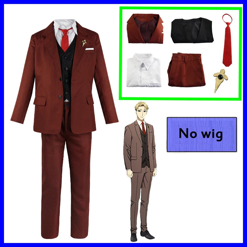 Anime Spy X Family Cosplay Costume Yor Forger Sexy Dress Loid Forger Light Green Suit Anya Kawaii Outfit Carnival Party Wig COS