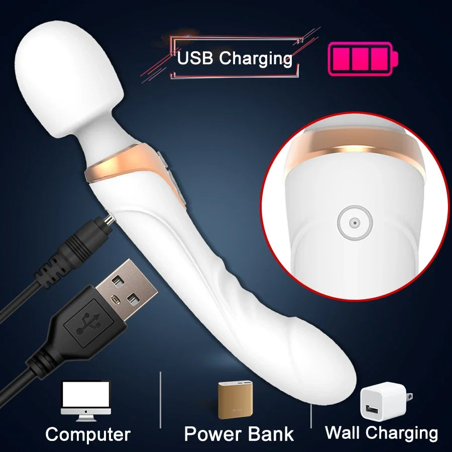 Vibrator Powerful Dildos Dual Motor Silicone Large Size Wand G spot Massager For Couple Clitoris Stimulator For Adult Sex Toy18+