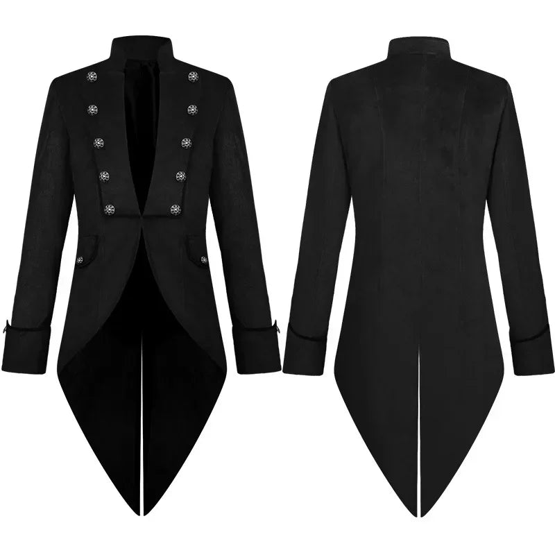 2025 Steampunk Women Men Medieval Dress costume Velet Stand Collar Tailcoat Gothic Vampire Cosplay Jacket Coats S-5XL
