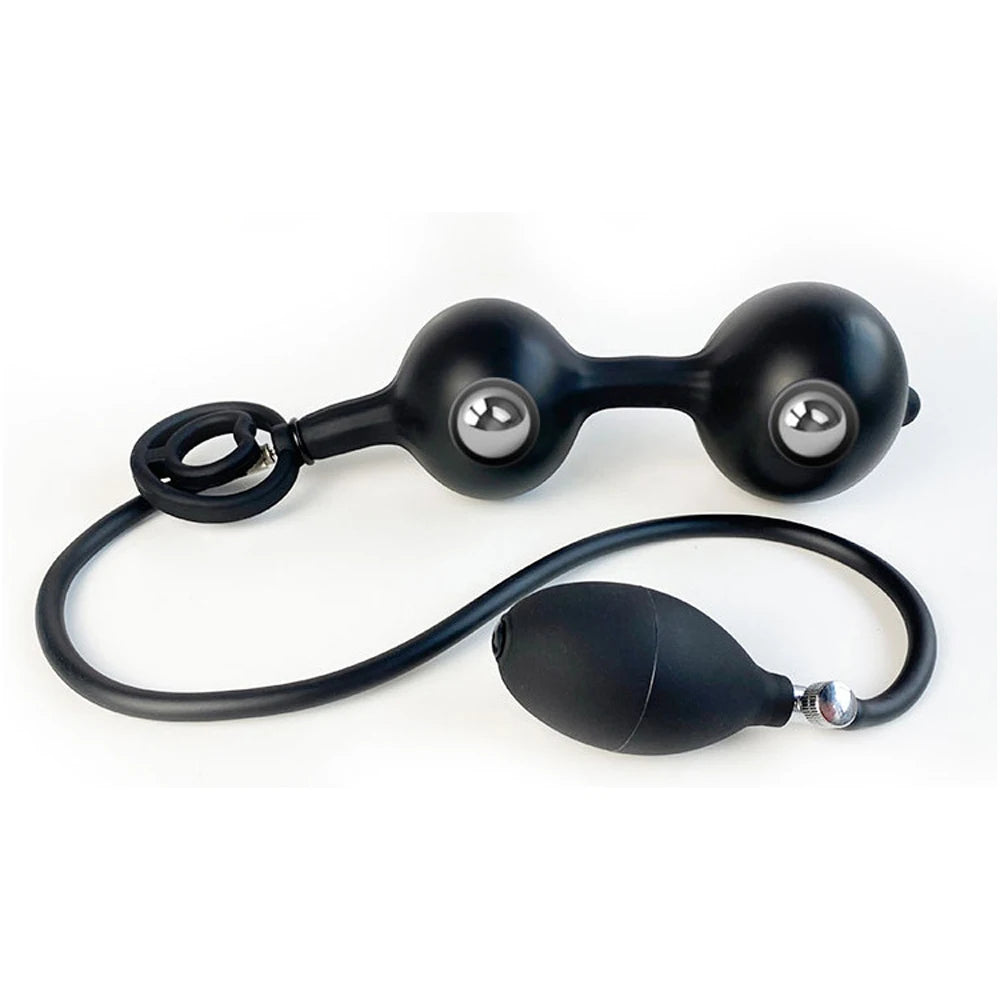 Inflatable Anal Plug Built-in Steel Ball Dildo Huge Buttplug Prostate Massage Sex Toy For Women Men Anus Expander Pump