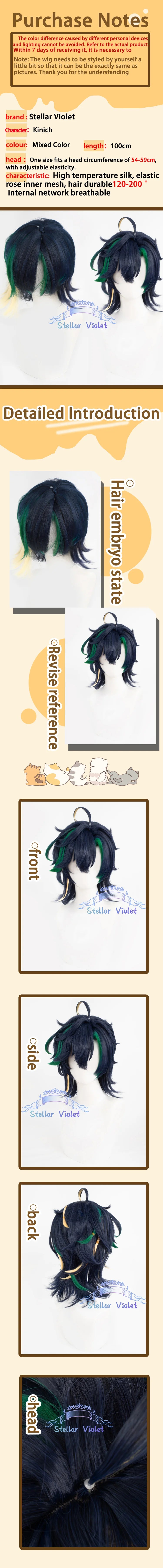 Mavuika Cosplay Wig Heat Resistant Game Genshin Impact Kinich Cosplay Synthetic Wigs Varesa IFA Chasca Kachina Citlali Anime Wig