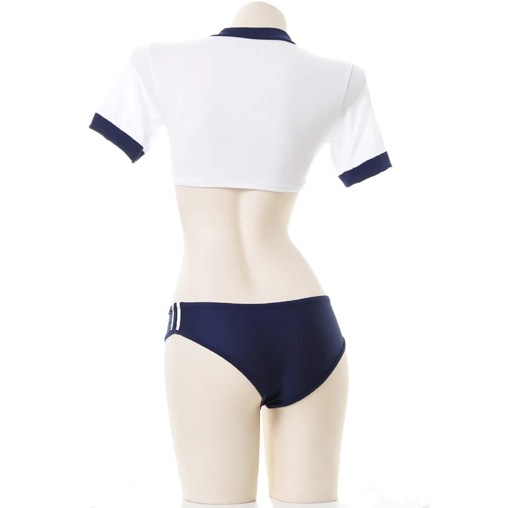 AniLV Japanese Anime Student PE Gym Outfit School Girl Gymnastics Uniform Sports Cheerleader Clothes Cosplay Costume