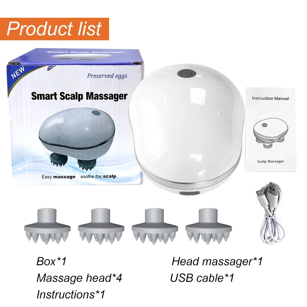 Electric Deep Tissue Scalp Head Massager Antistress Relax Body Massage Remove Muscle Tension Tiredness Vibrating Massageador