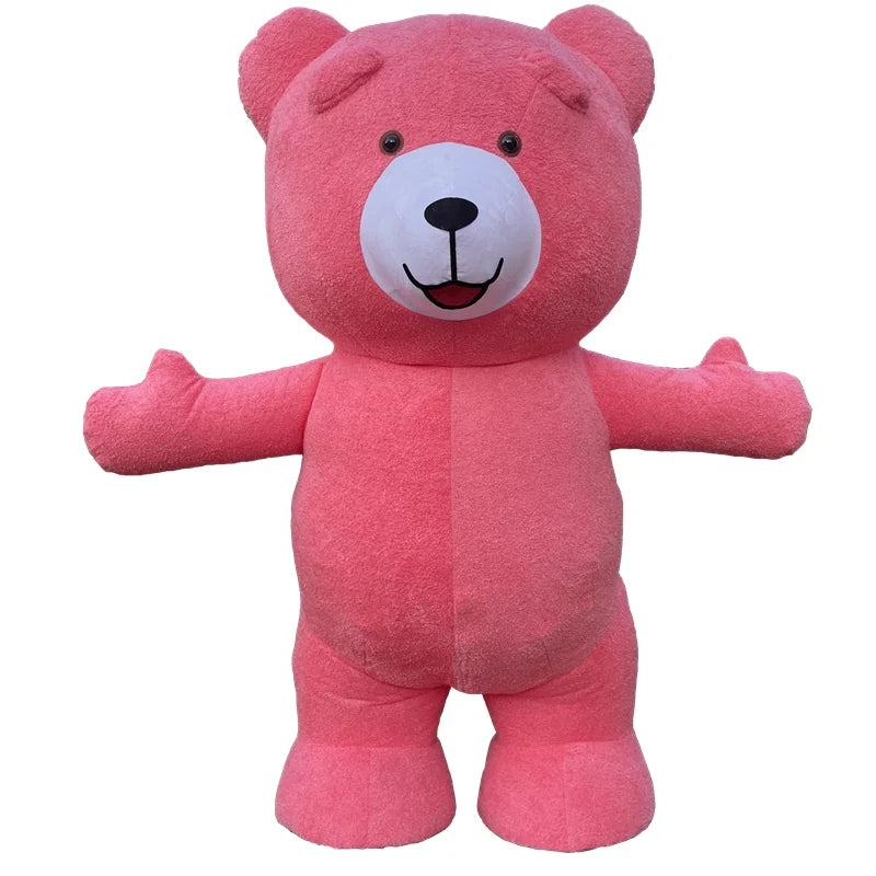 Inflatable Teddy Bear Mascot Costume for Adults - Cute Walking Bear Set for Carnival Birthday Party Role-Playing Performance
