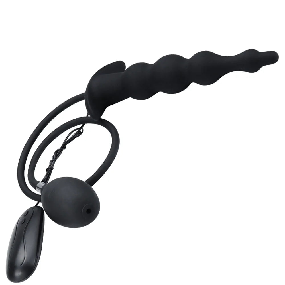 Anal Plug Vibrator Inflatable Pull Beads Vaginal Butt Anal Dilator Prostate Massager Stimulator Adult Sex Toys for Couples