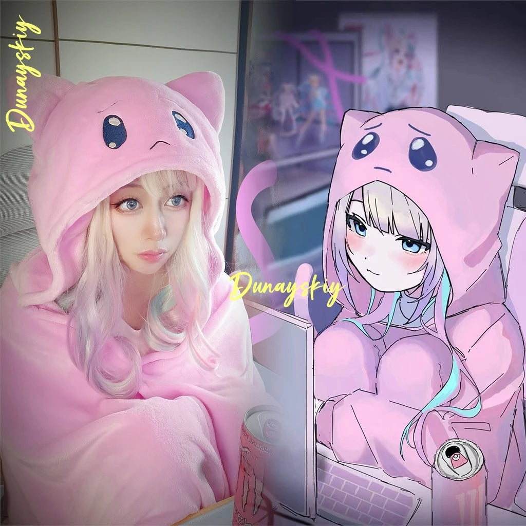 Game Needy Girl Overdose KAngel Cosplay A P Pink Cat Head Air Conditioning Carpet Anchor Girl Heavy Dependence On COS Sugar