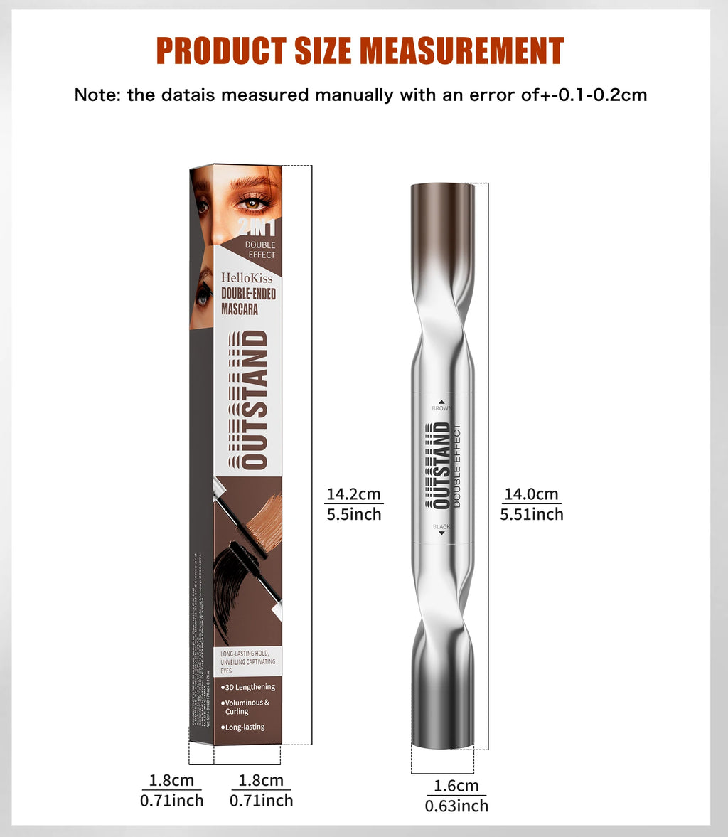 2 Color Waterproof Mascara | Long-Lasting, Smudge-Proof, Curling Formula Black & Green Shades, Formaldehyde-Free Eyelash Primer
