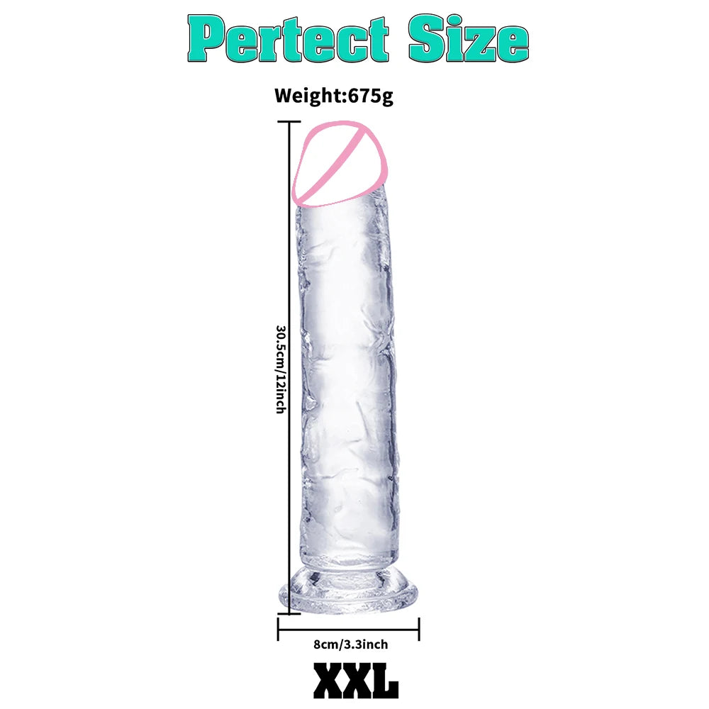 6 Sizes Realistic Big Dick Jelly Dildo Women Gay Anal Huge Dildo Sex Toys Clitoris Vaginal Masturbators Penis with Suction Cup
