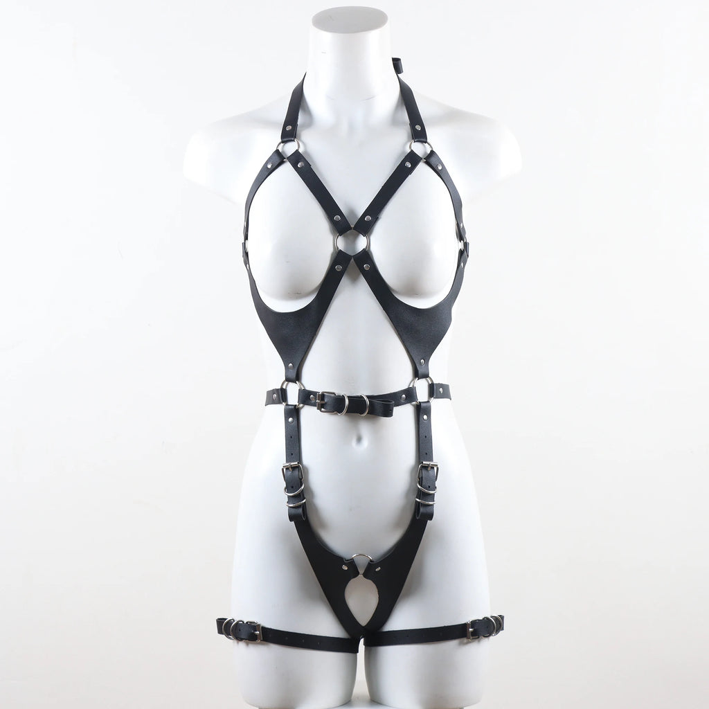 UYEE Full Body Harness Bondage Women Garter Belt Sexy Underwear Suspenders Leather Lingerie Fetish Erotic Bdsm Gothic Clothes