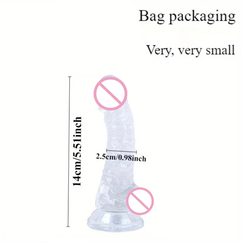 Realistic Transparent Jelly Dildos G-Spot Masturbation Sex Toy for Women Masturbator Vagina Wiht Strong Cup Ddildo Penis Adult18