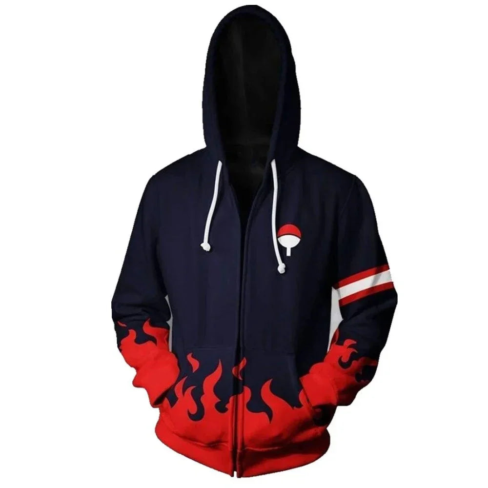 Anime Zip Hoodie Jackets Cosplay Clothes Costumes Men Hoodies Sweatshirts Zipper Tops Sasuke Sweatshirt Kakashi Tops