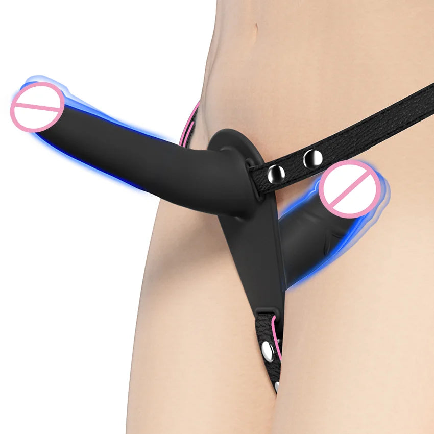 Wearable Double Vibrators Penetration G-Spot Strap On Dildo Panties for Lesbian Vagina Massager Couples Sex Toys Adult Products