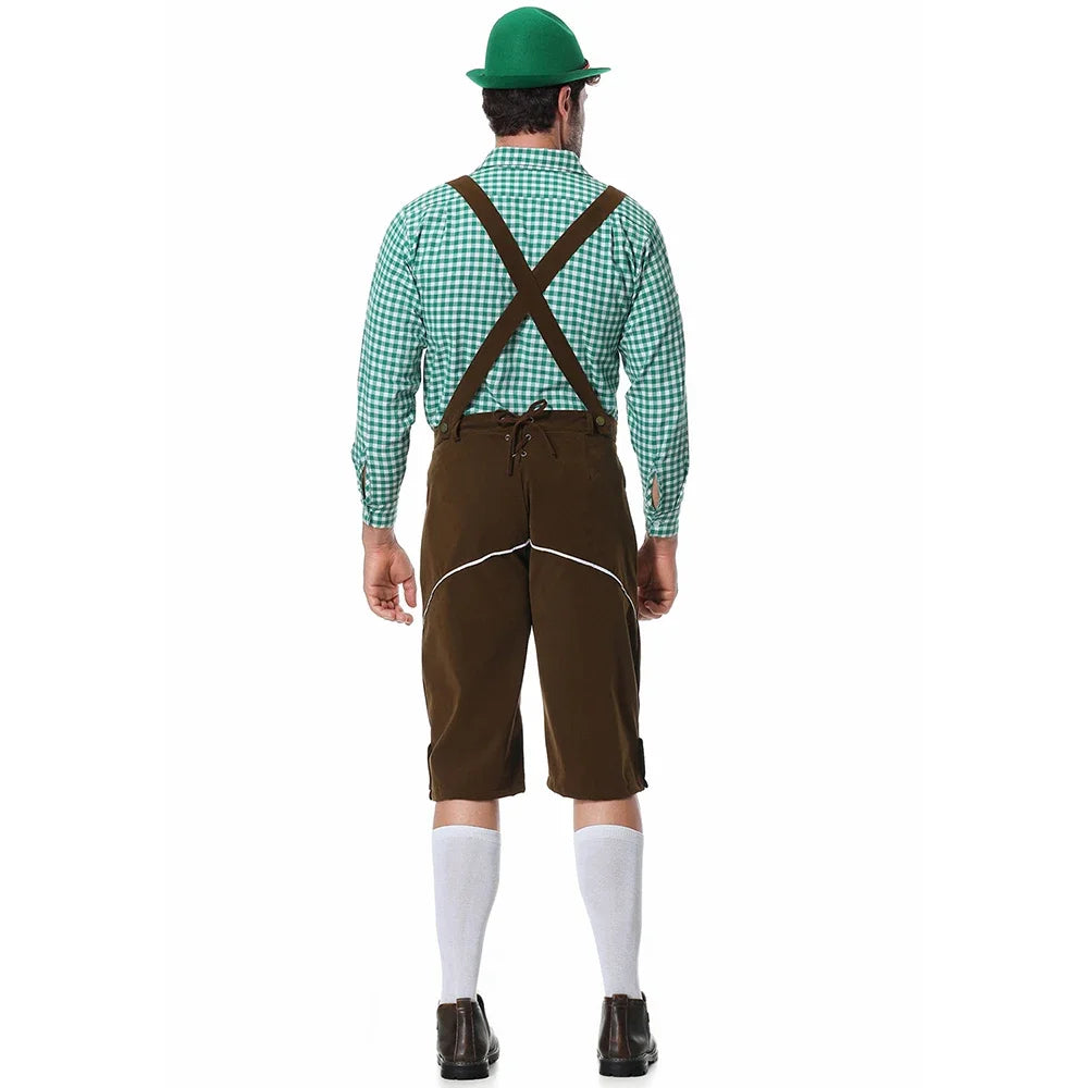 Men Oktoberfest Costume German Oktoberfest Pubs Bartender Outfit Beer Man Costumes  Lederhosen Bavarian Octoberfest