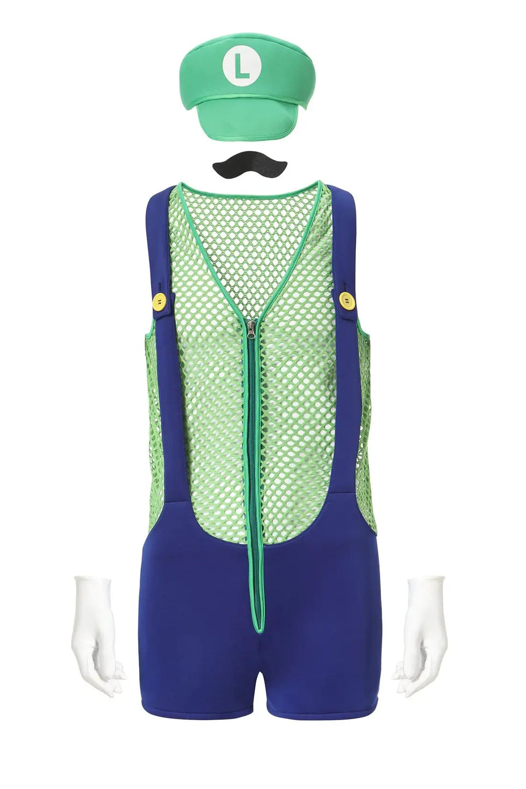 Halloween Cosplay Men's Anime Super Luigi Bros Hollow Overalls Jumpsuits Costume Carnival Party Disguise Plumber Funny Onesie