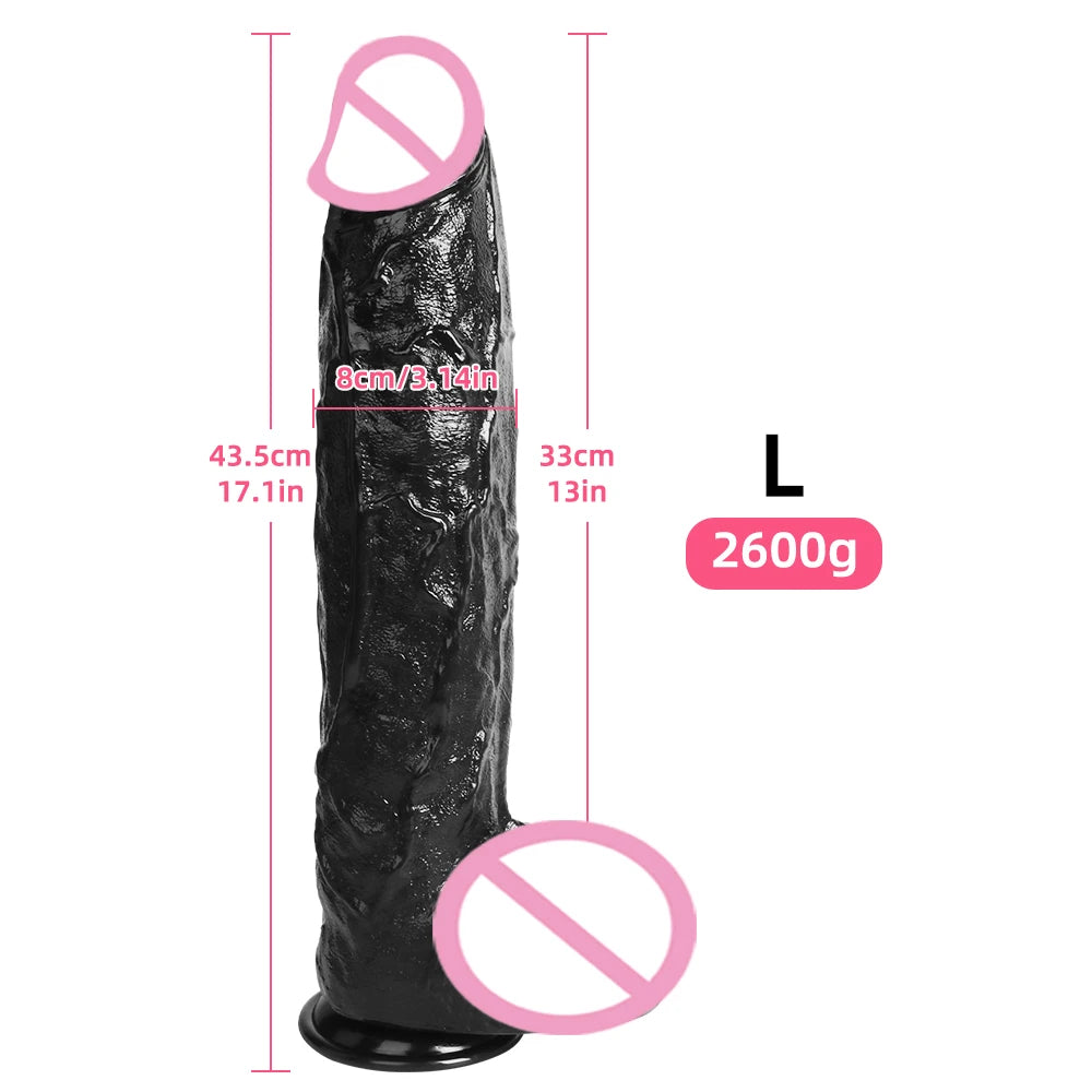 43.5cm Giant Anal Plug Oversized Dildo Anal Dilator Male and Female Masturbators Anal Stimulation Prostate Massage Adult Sex Toy