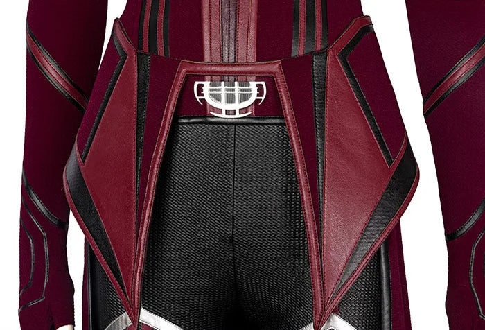 P-Jsmen Female Wanda Maximoff Cosplay Costume Scarlet Witch Headwear Cloak and Pants Full Set Outfit Halloween Accessories Props