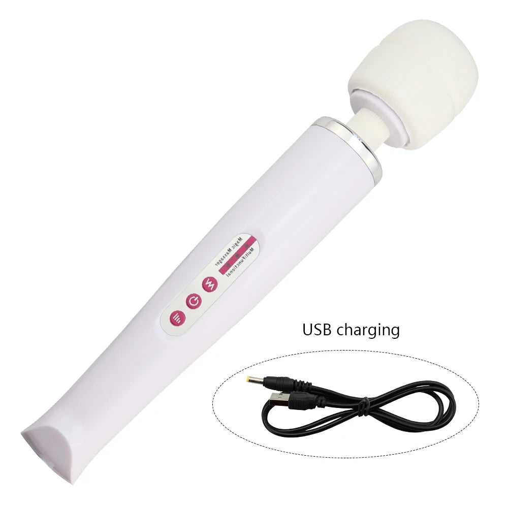 Super strong vibration massager with multiple frequencies to stimulate orgasm. Adult sex toy suitable for female masturbation.