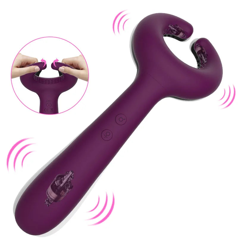 3 Motors Powerful Vibrators for Couples G-Spot Stimulator Men Penis Ring Female Vagina Anal Masturbator Adult Sex Toys for Woman