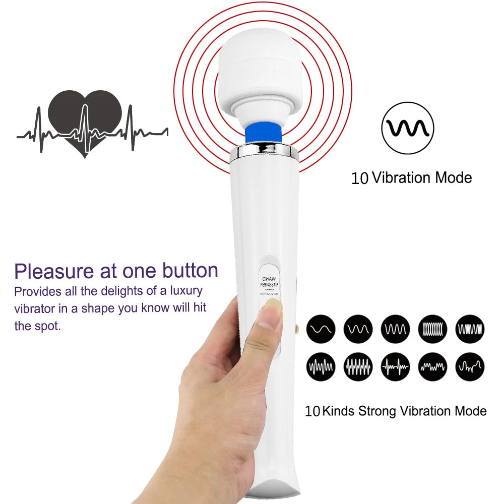 Erotic Toy 10 Speeds Big Size AV Rod Stick Vibrator Powerful Body Massager Sexy Sex Toys for Women Clit Stimulator Magic Wand