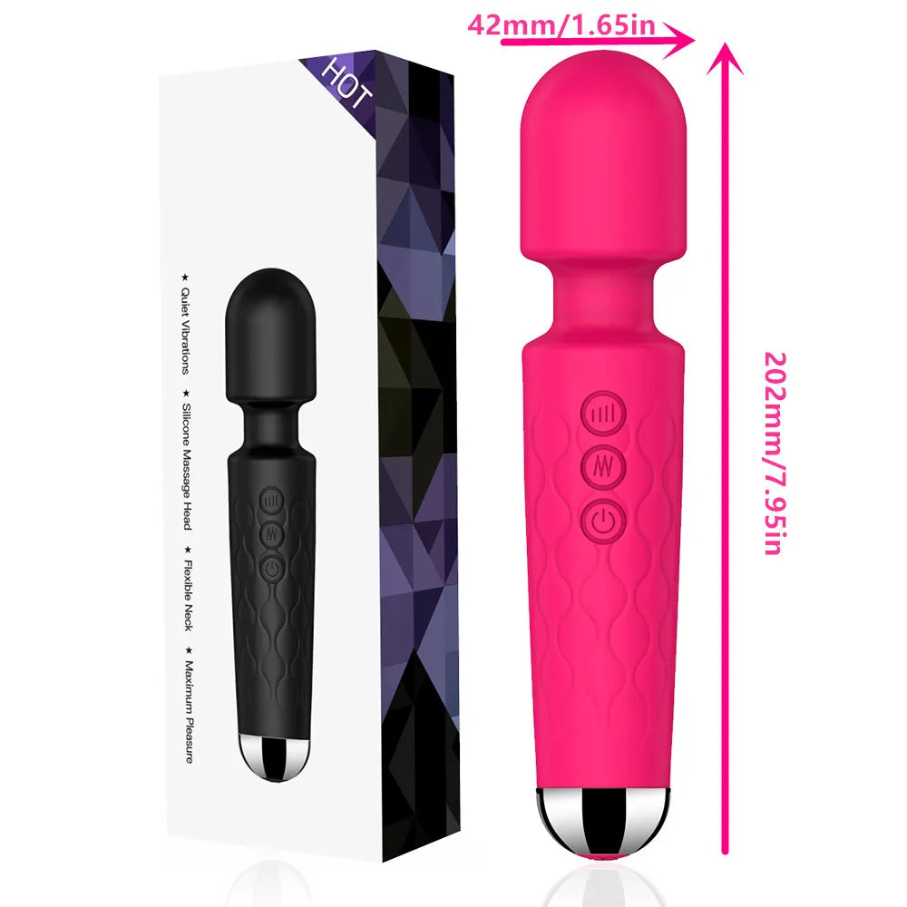Powerful Clitoris & G-Spot Vibrator - USB Rechargeable AV Massager, Sexual Wellness Erotic Sex Toy for Women, Adult Product