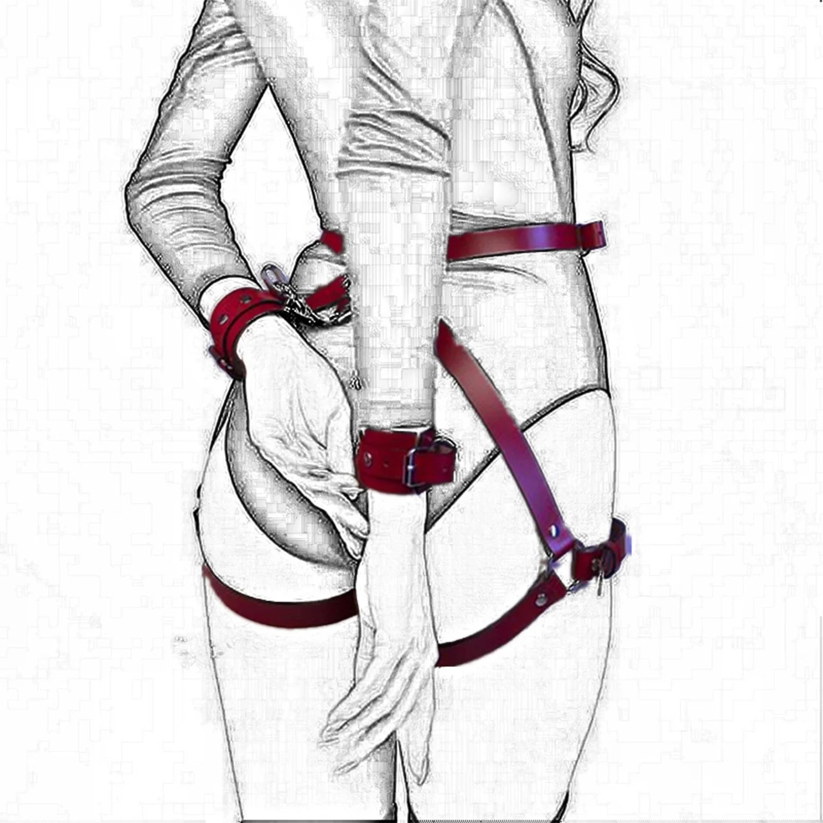 Handcuffs Sex Toys Games For Couples Leather BDSM Kit Body Harness Cuffs Bondage Straps Erotic Adult Sex Toys for Party Sexy