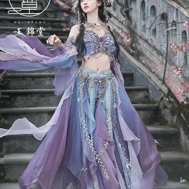 Butterfly Dress Hanfu Elf Exotic Style Dress Suit Western Region Princess Dress Girls' Clothing Han Dress Jungle Elf Costume