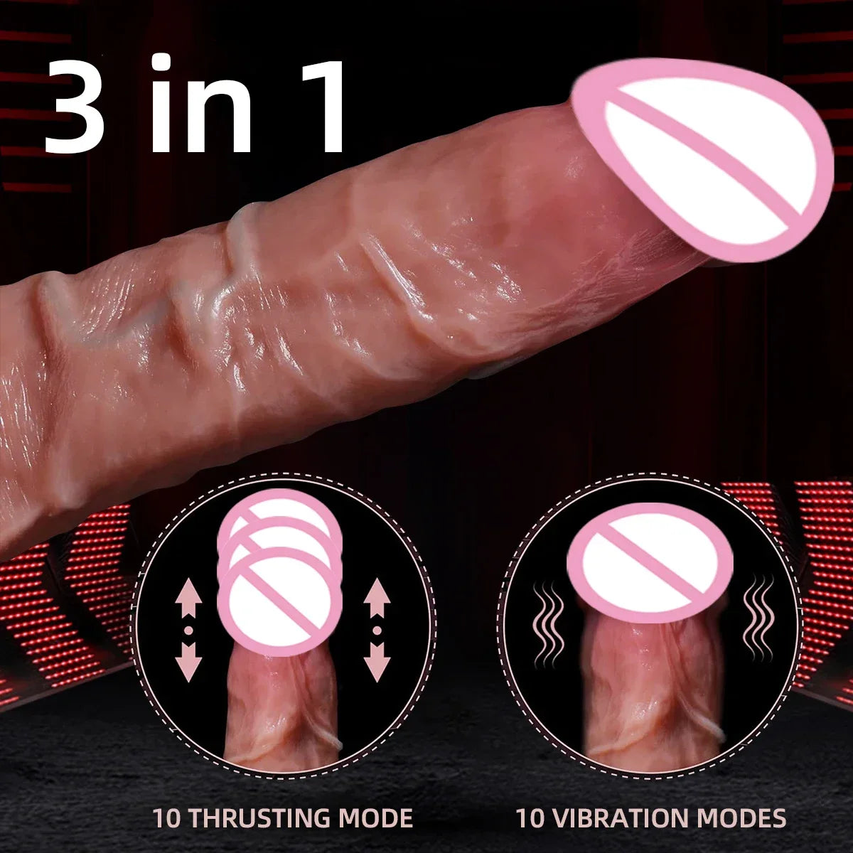 Big Penis Telescopic Dildo Masturbator Vibrator for Remotely Controlled Heating Realistic  Masturbation Massager Sex Toys for Ma