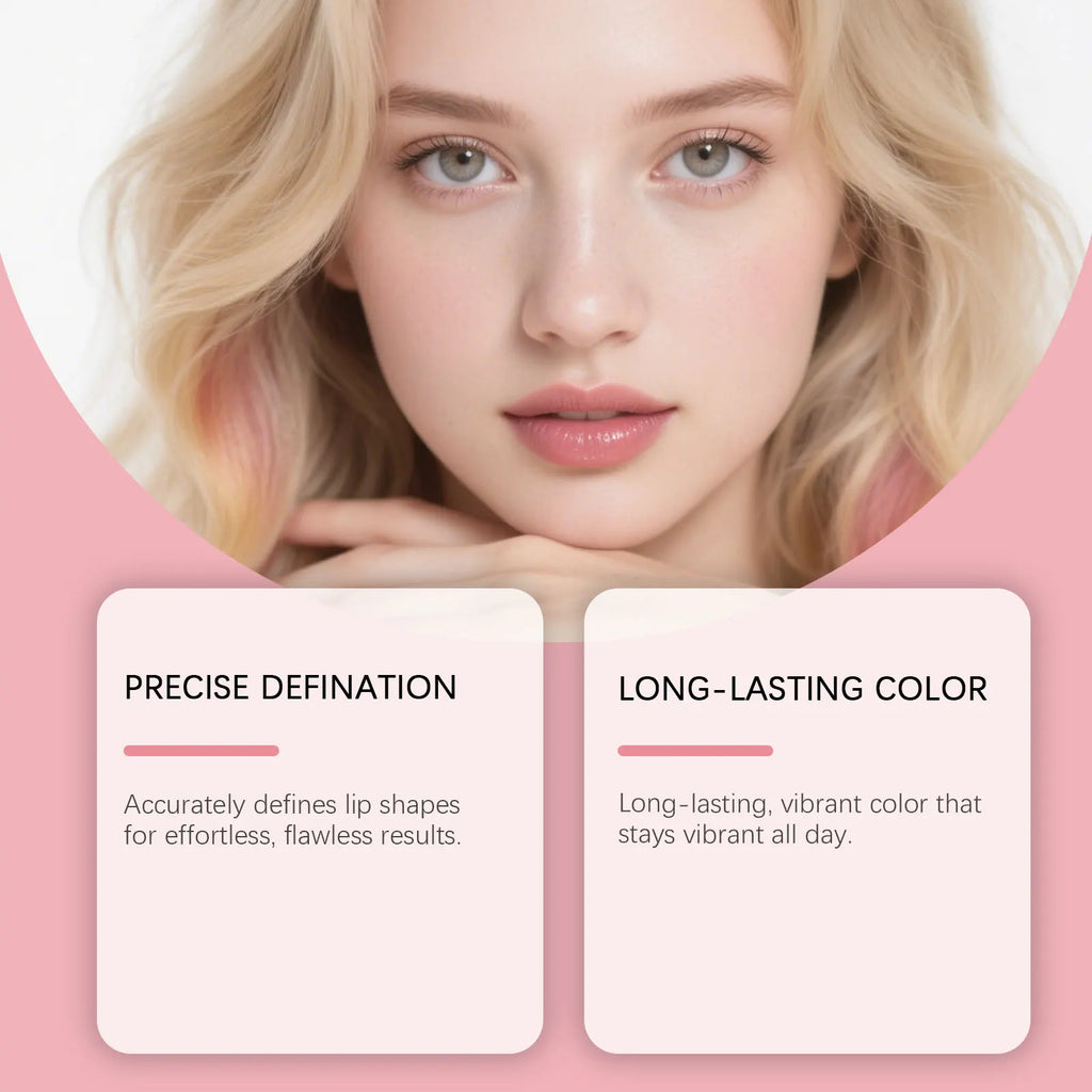 Light brown waterproof lip liner daily outline lip lines, easy to apply makeup, natural color, commuter makeup