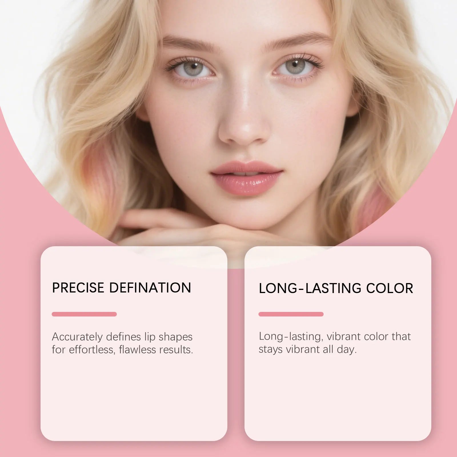 Light brown waterproof lip liner daily outline lip lines, easy to apply makeup, natural color, commuter makeup