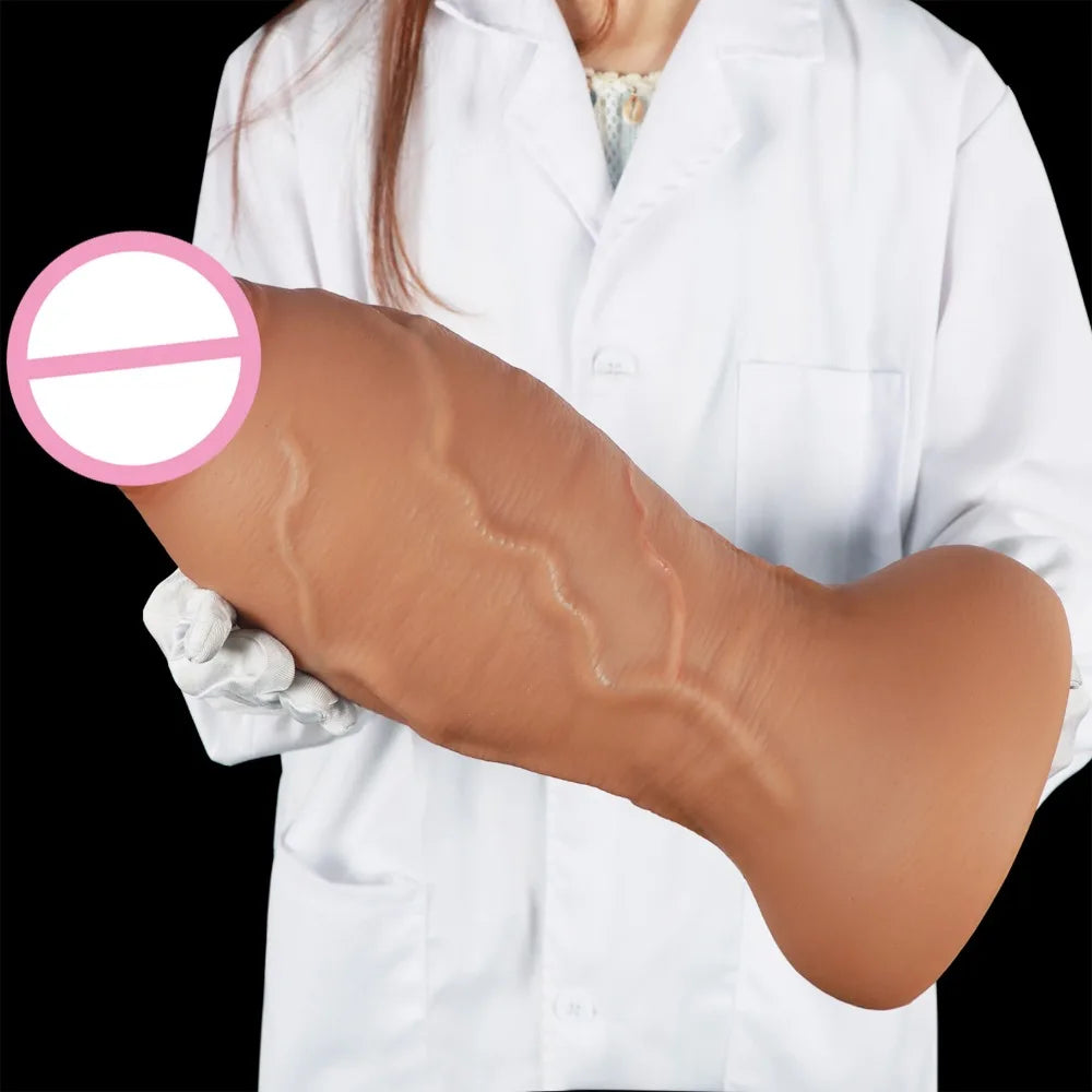 XXL Giant Realistic Dildo Anal Plug 13.2CM Super Thick Soft Silicone Huge Butt Plug Anal Dilator with Suction Cup Adult Sex Toys