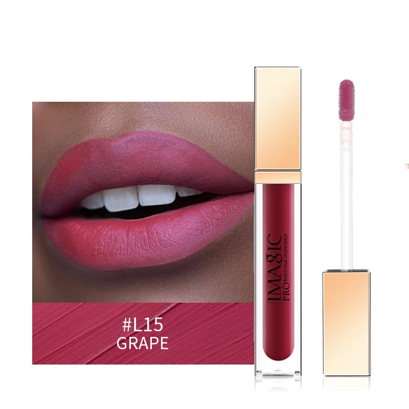IMAGIC 20Colors Lip Glaze&Gloss Long Lasting Matte Moisturizing Lightweight Pigment Liquid Lipstick Silky Texture Women Makeup