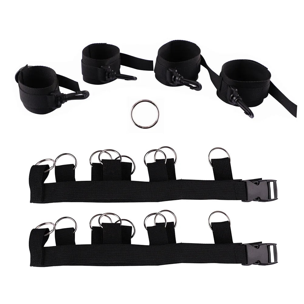 Bed BDSM Bondage Adult Erotic Sex Toys for Women Couples Games Nylon Handcuffs Ankle Cuffs Under Sextoys Sexual Accessories 18+