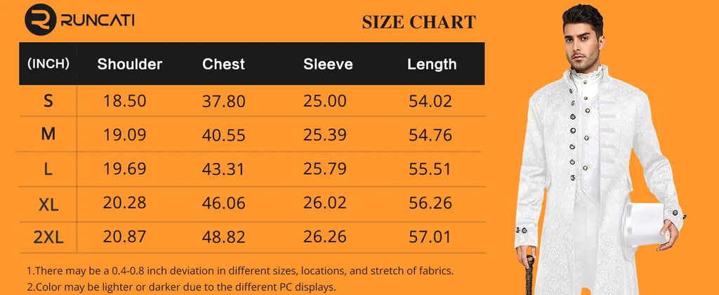 Mens Steampunk Medieval Jacket Pirate Viking Renaissance Costume Formal Tailcoat Gothic Victorian Halloween Tuxedo Coats