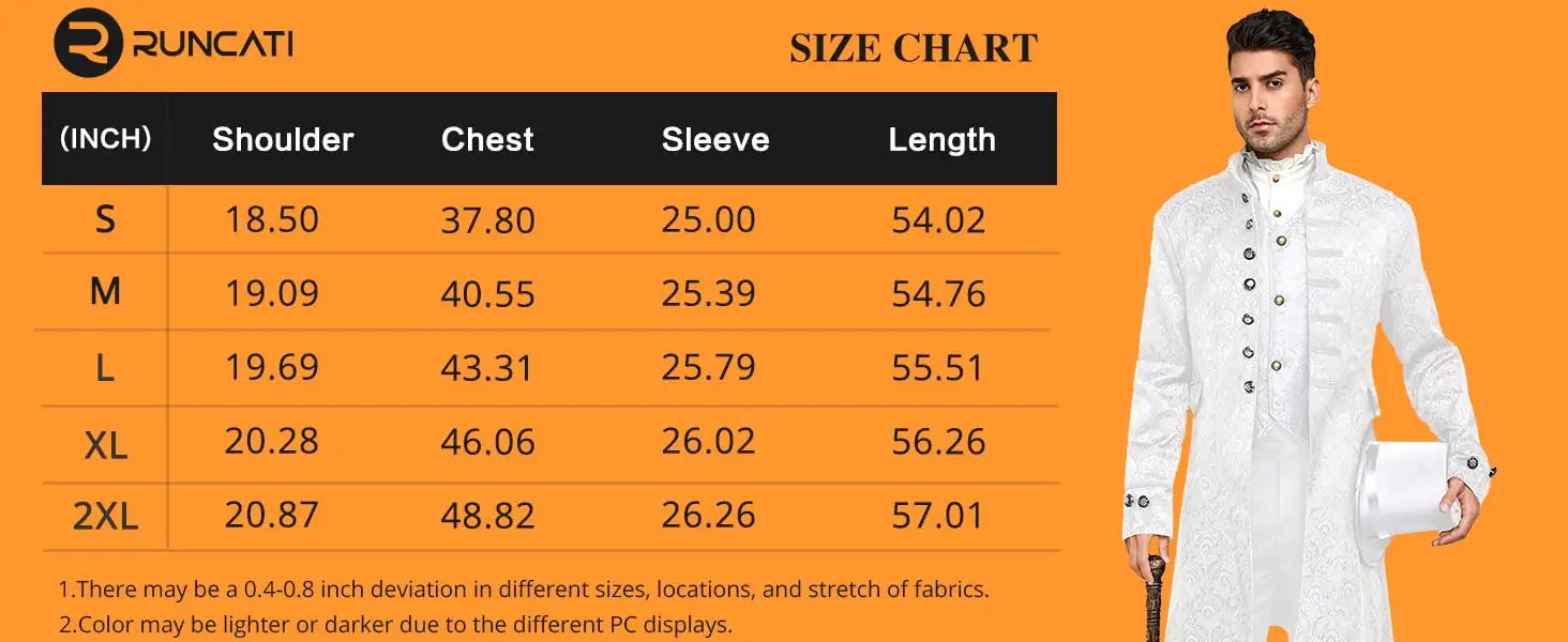 Mens Steampunk Medieval Jacket Pirate Viking Renaissance Costume Formal Tailcoat Gothic Victorian Halloween Tuxedo Coats