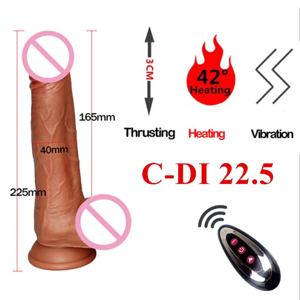 Realistic Dildo Vibrator for Women Sex Toys Heating Big Cock Remote Control Penis Telescopic Vibrators Female Stimulator Machine