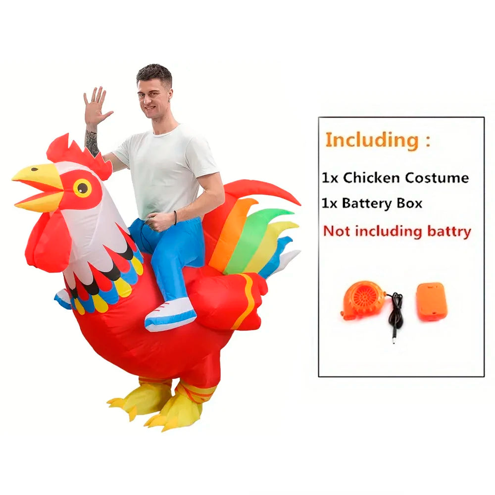 Halloween Costume Colorful Rooster Inflatable Costume Holiday Party Cosplay Cosplay Props Animal Performance Costume