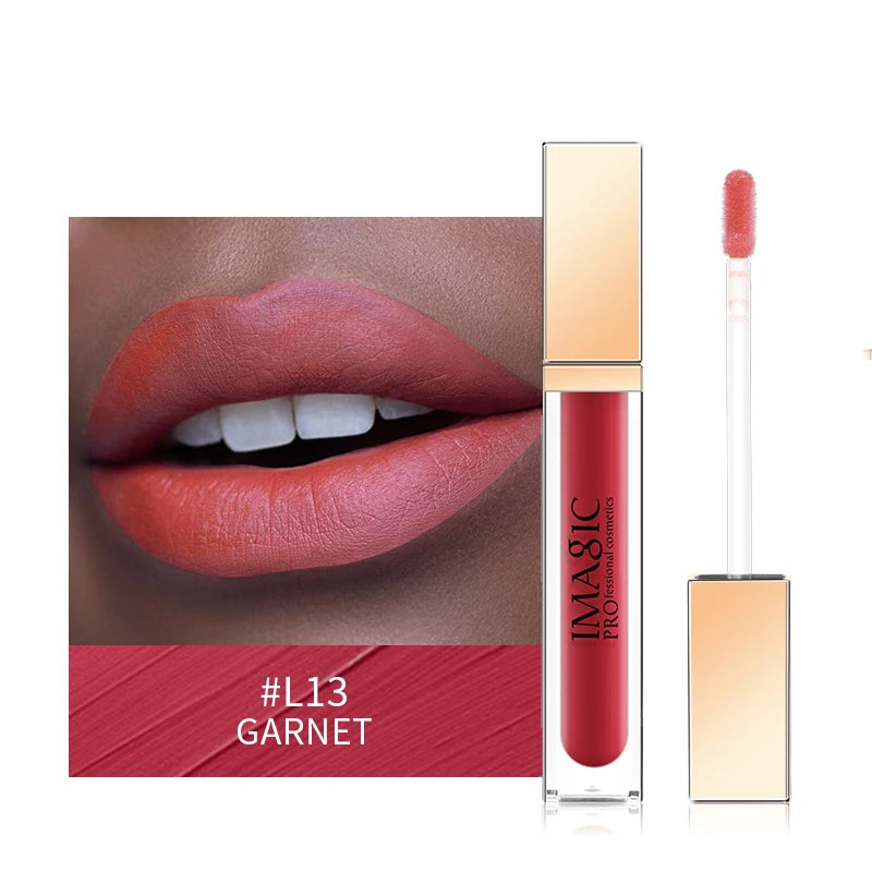IMAGIC 20Colors Lip Glaze&Gloss Long Lasting Matte Moisturizing Lightweight Pigment Liquid Lipstick Silky Texture Women Makeup