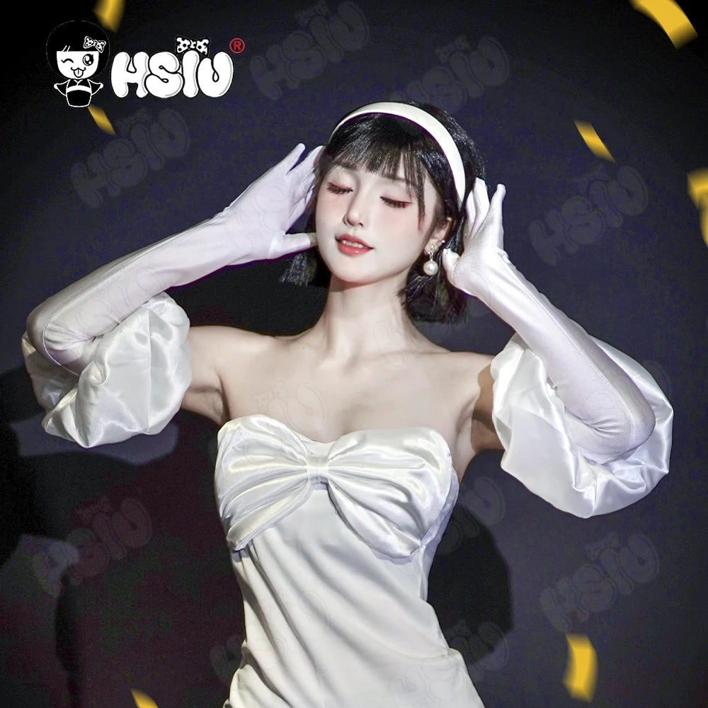 Sua Cosplay Clothing Wig Anime alien stage cosplay Costume HSIU White dress Full short black hair Sua cosplay Clothing Wig
