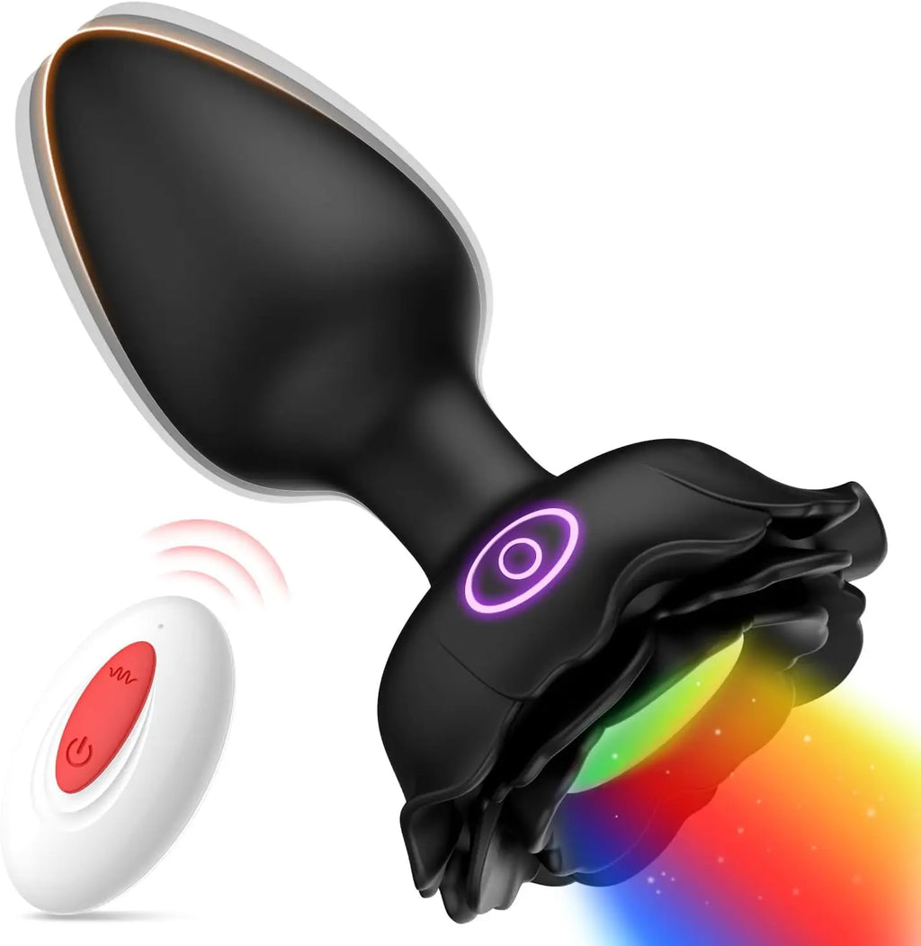 LED Colorful Light Anal Plug Vibrator Butt Plug for Women Men Prostate Massager Wireless Remote Control Buttplug Adults Sex Toys