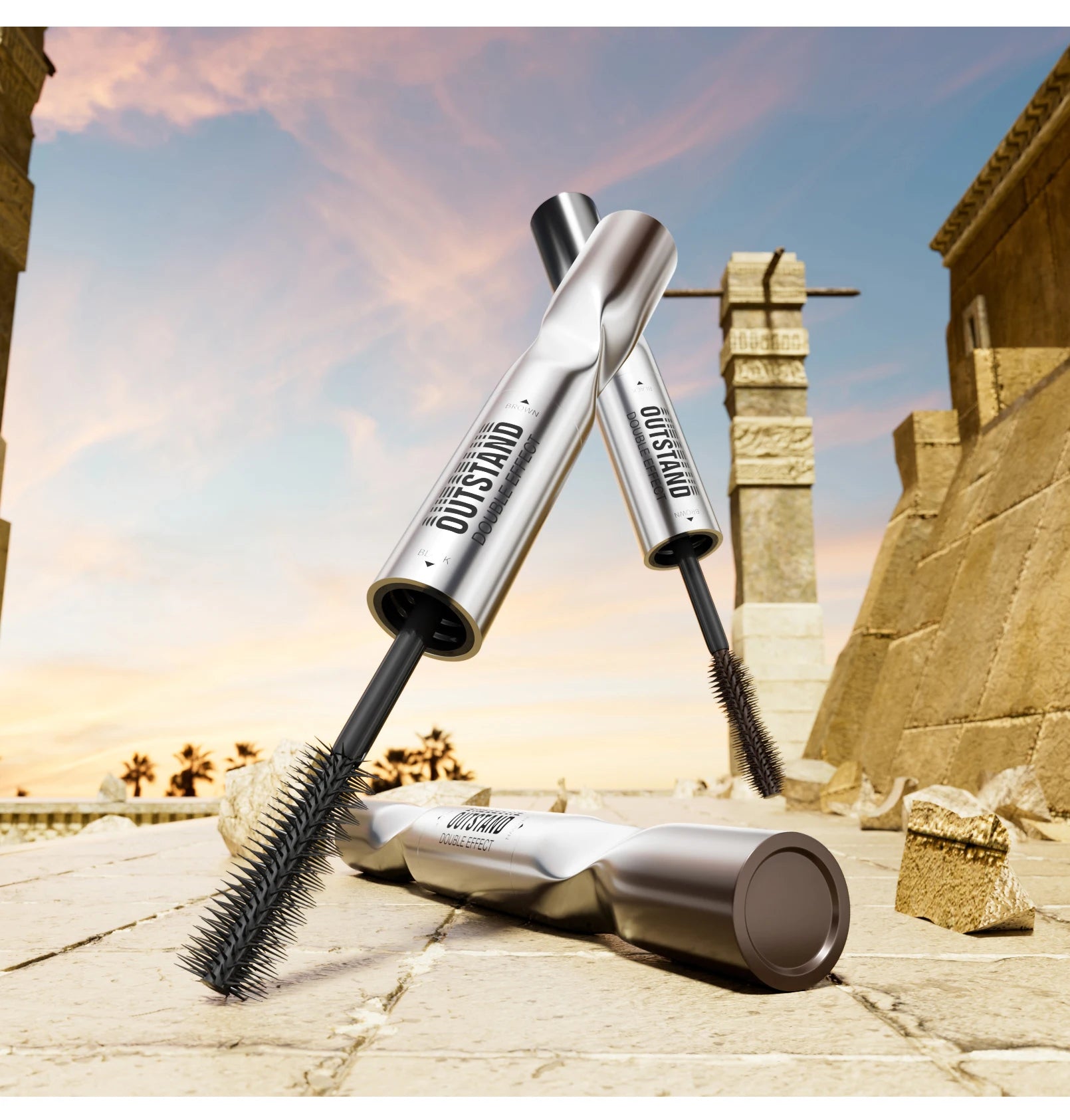 2 Color Waterproof Mascara | Long-Lasting, Smudge-Proof, Curling Formula Black & Green Shades, Formaldehyde-Free Eyelash Primer