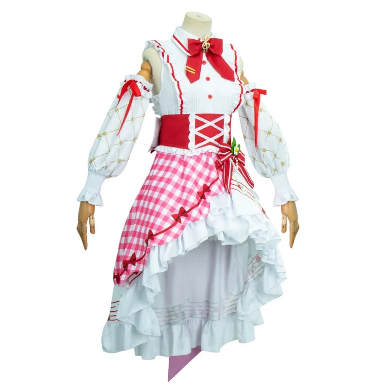 Miku Cosplay Strawberry Miku 15th Anniversary Cosplay Costume Wig Lovely Lolita Dress Women Halloween Uniform Party Fancy Dress